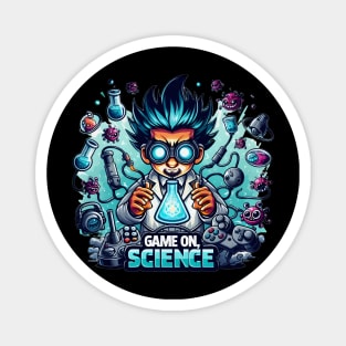 Quantum Gameplay: 'Game On, Science' Illustration Magnet